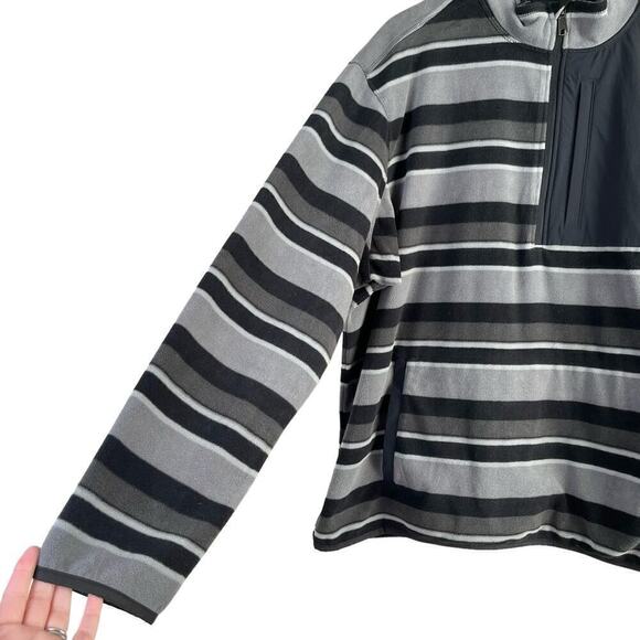 Duluth Trading Co Striped 1/4 Zip Fleece Pullover Sweater Black & Gray, Size XL - Picture 6 of 8